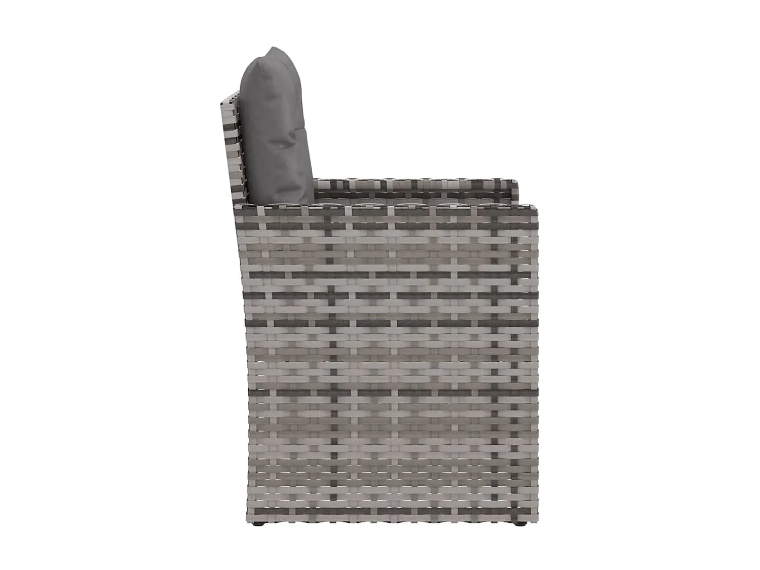 Fauteuil de jardin avec coussins Gris Résine tressée