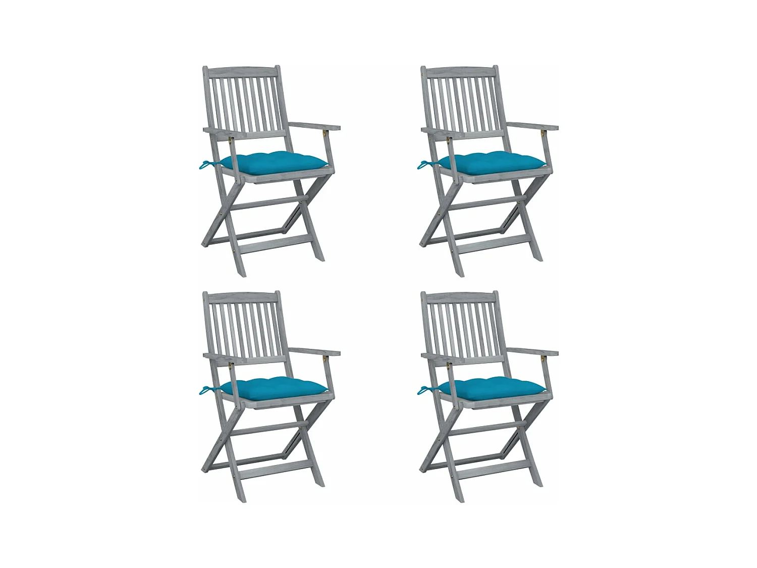 Outdoor-Klappstühle 4 Stück mit Kissen aus Akazienholz