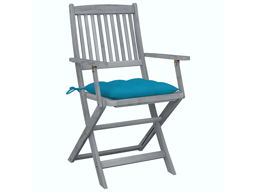 Outdoor-Klappstühle 4 Stück mit Kissen aus Akazienholz