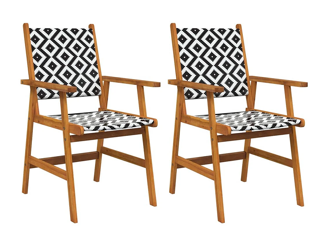 Chaises de jardin 2 pcs Bois d'acacia solide