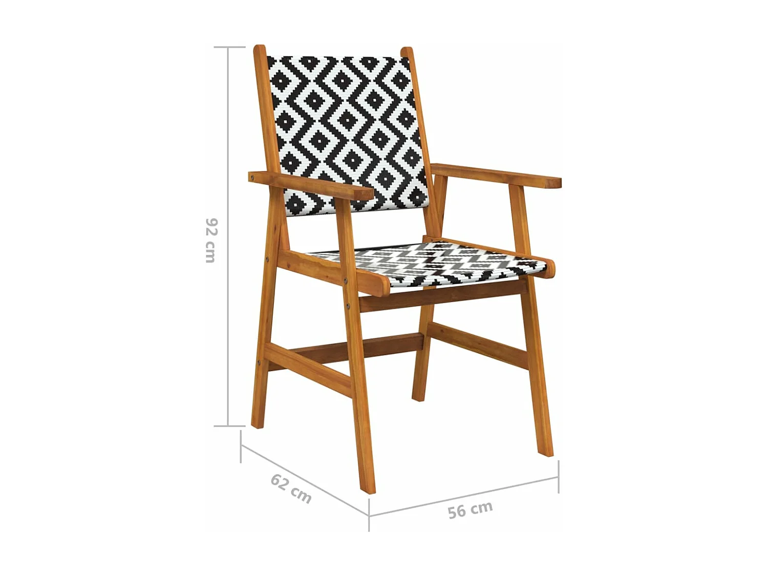 Chaises de jardin 2 pcs Bois d'acacia solide