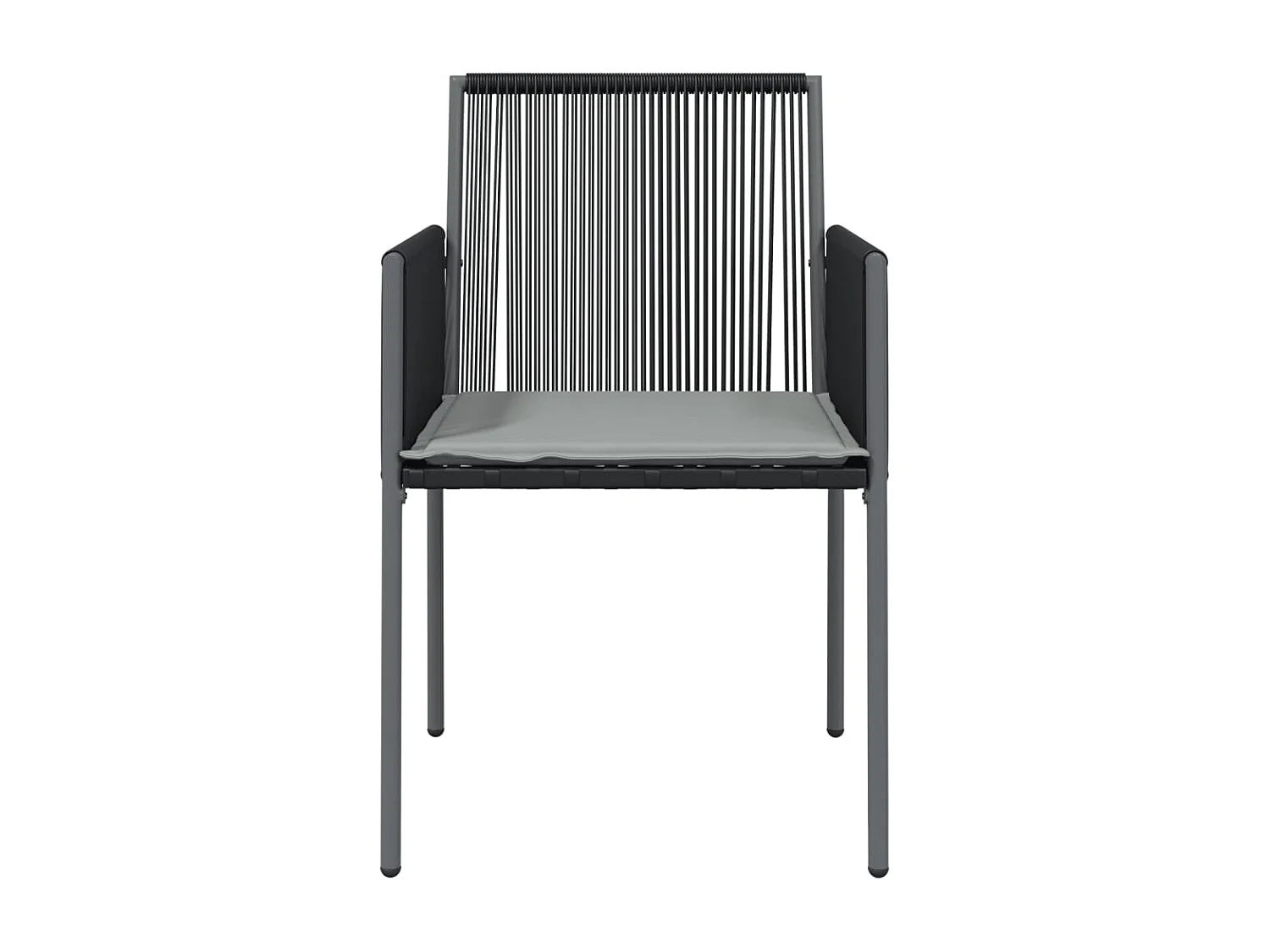 Chaises de jardin et coussins lot de 2 noir 54x60,5x83,5 cm