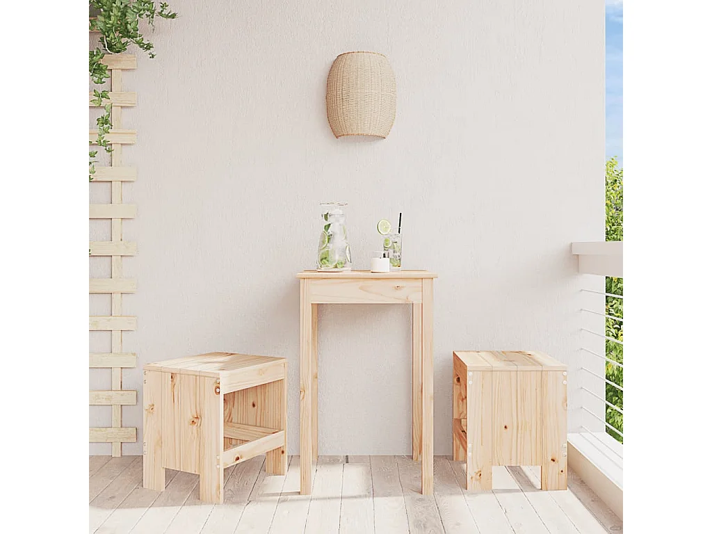 Tabourets de jardin 2 pcs 40x36x45 cm bois massif de pin