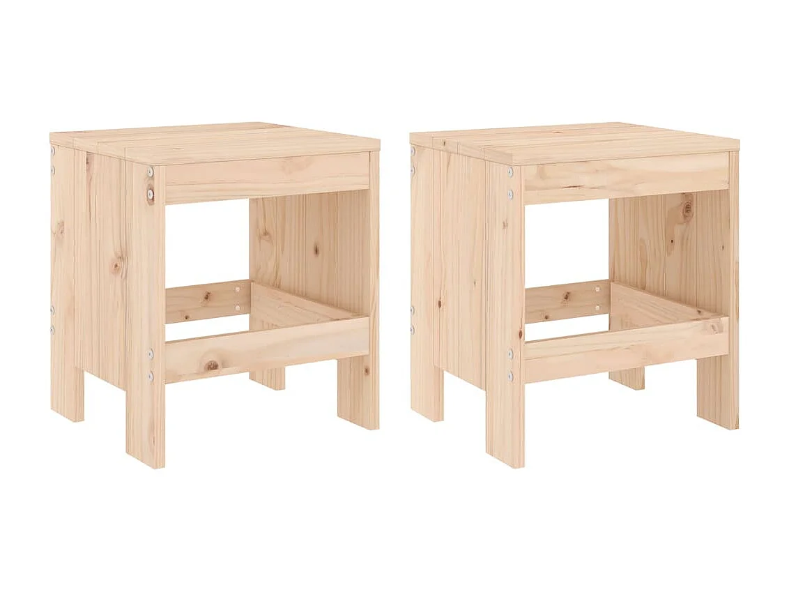 Tabourets de jardin 2 pcs 40x36x45 cm bois massif de pin