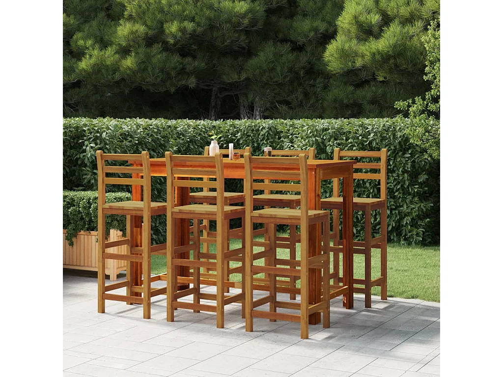 Tabourets de bar lot de 6 bois massif d'acacia