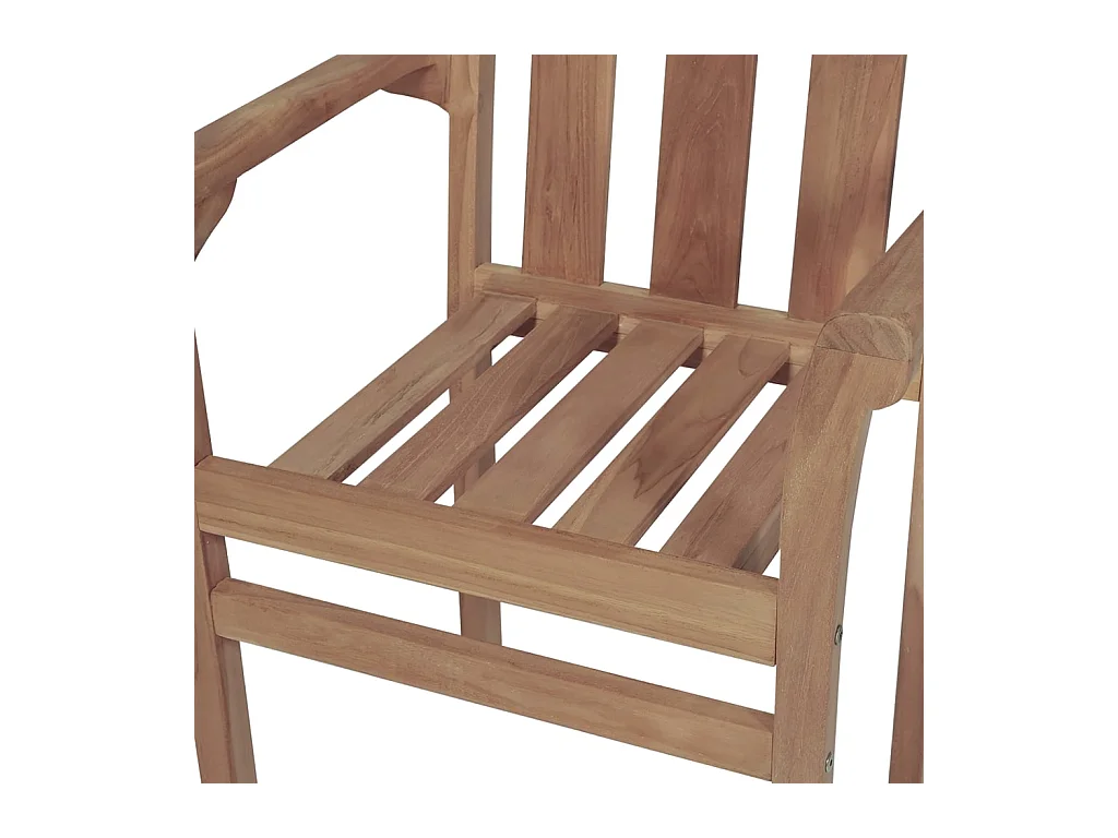 Stapelbare tuinstoelen met kussens 8 stuks Massief teakhout