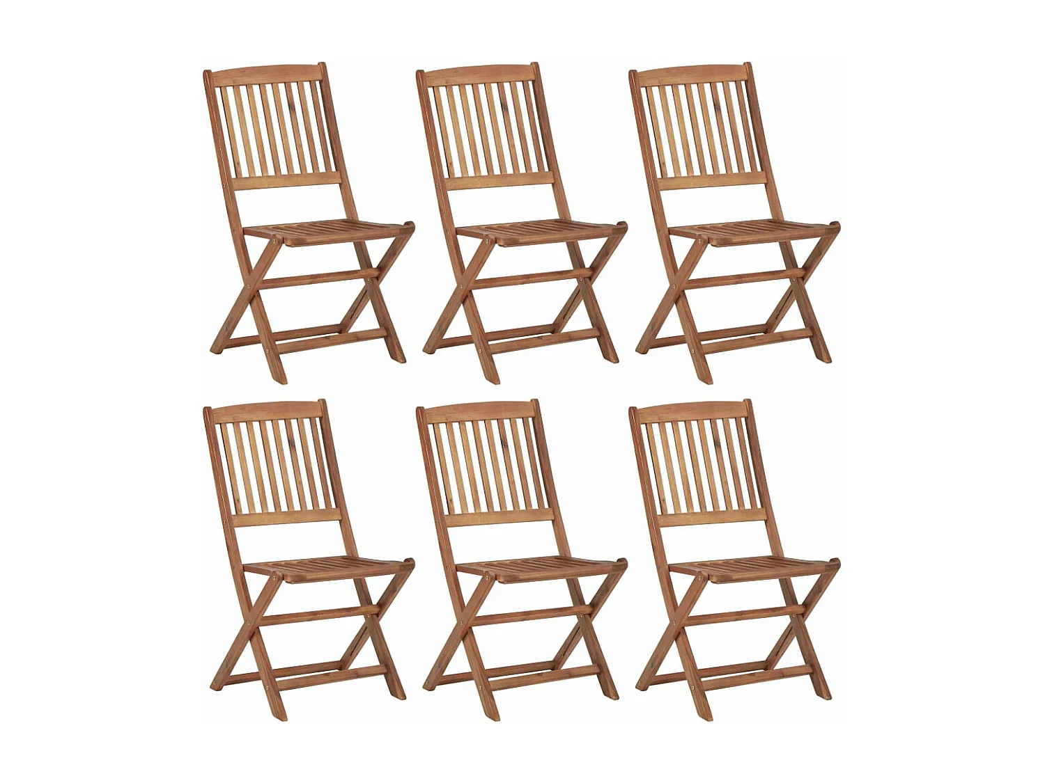Chaises pliables de jardin 6 pcs Bois d'acacia solide