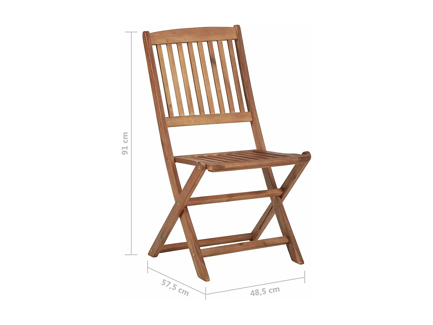 Chaises pliables de jardin 6 pcs Bois d'acacia solide