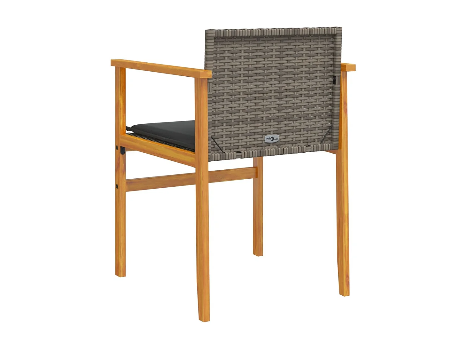 Chaises de jardin coussins lot de 2 gris résine tressée et bois