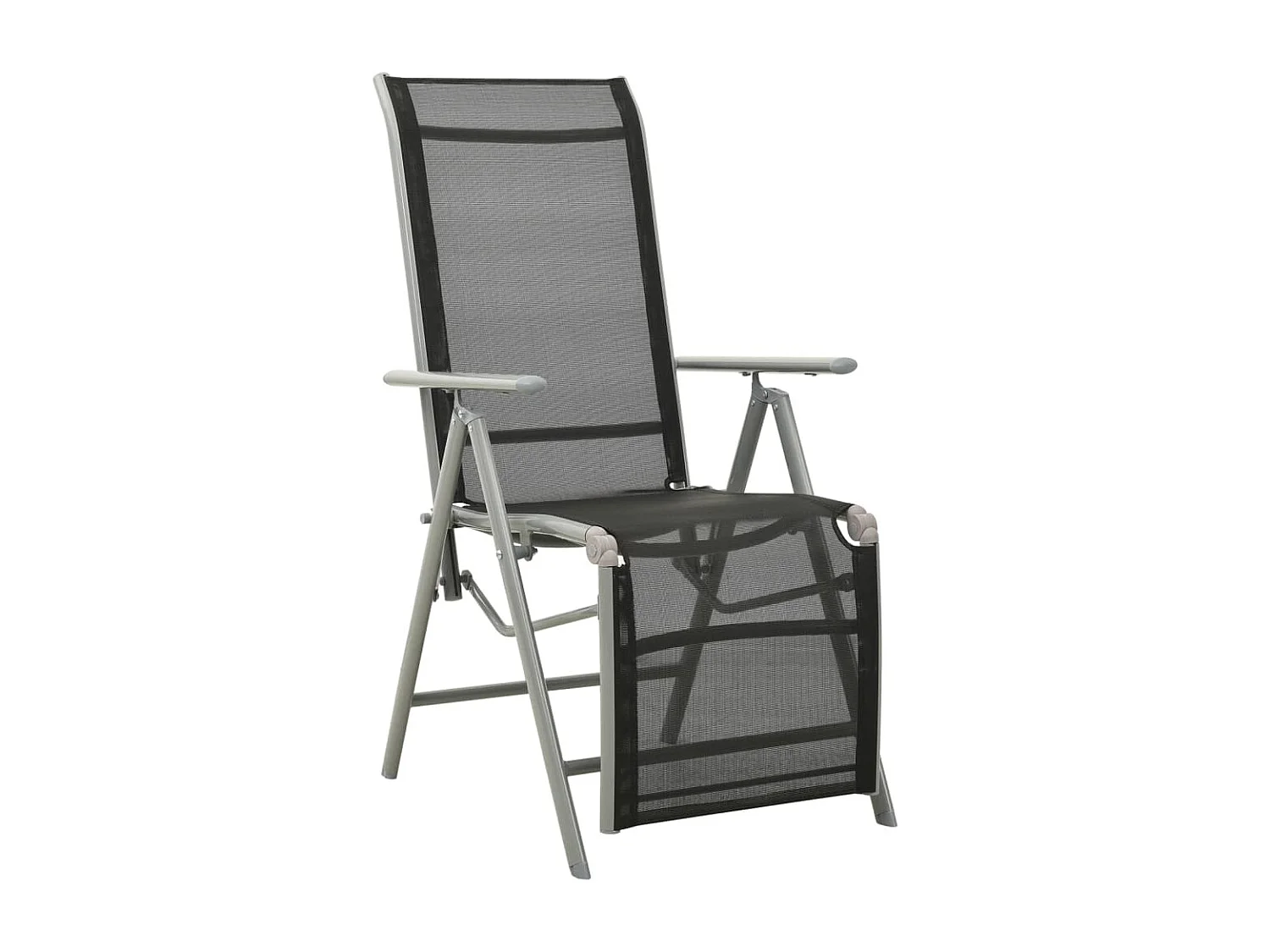 Chaise de jardin inclinable textilène et aluminium argenté