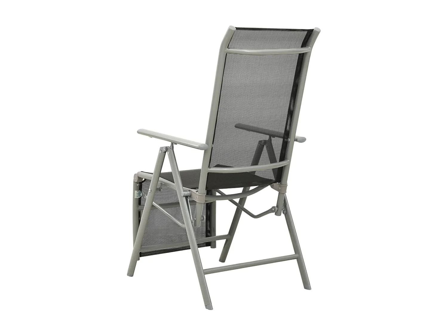 Chaise de jardin inclinable textilène et aluminium argenté