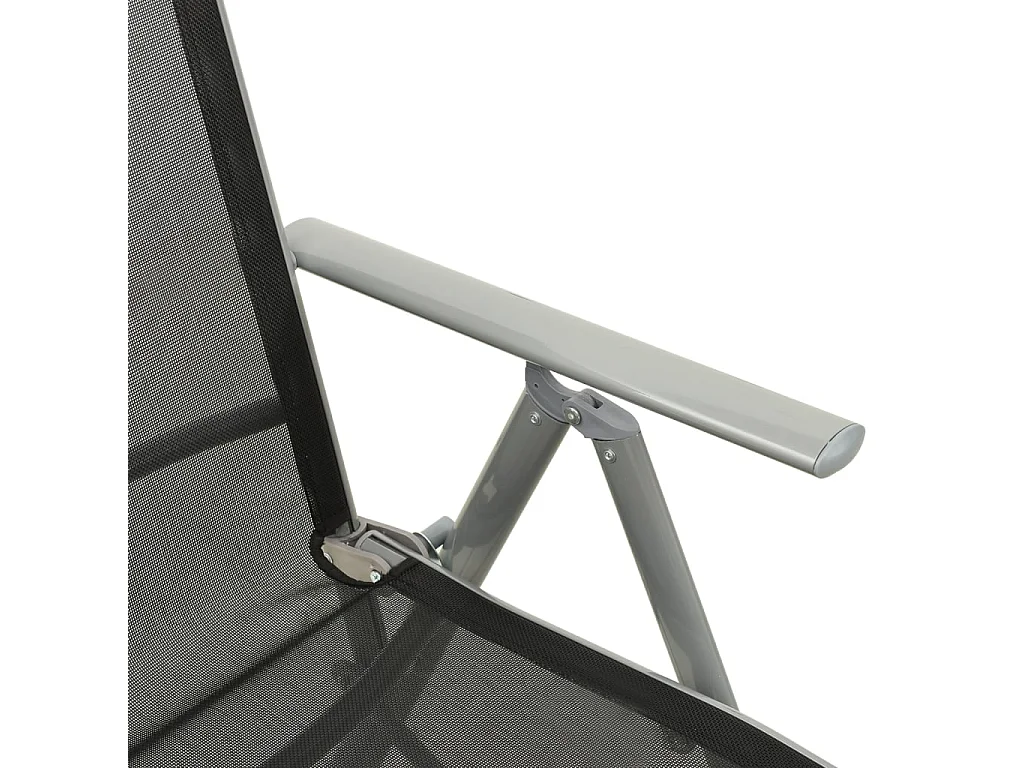 Chaise de jardin inclinable textilène et aluminium argenté