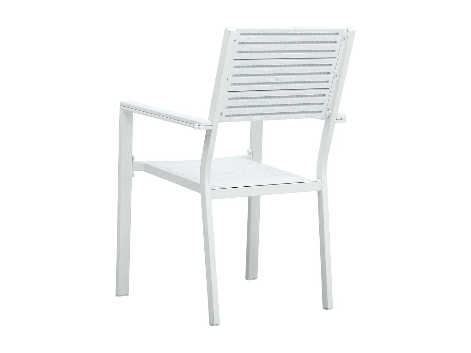 Chaises de jardin 4 pcs Blanc PEHD Aspect de bois