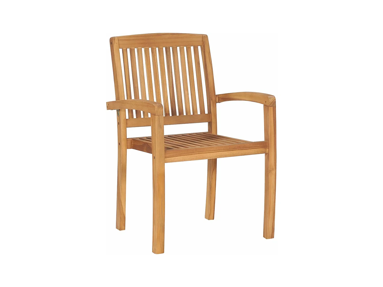 Sedie da giardino impilabili con cuscini 8 pz. Teak massiccio