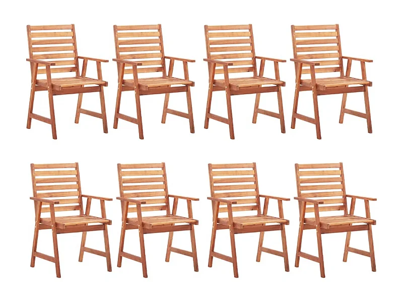 Sillas de comedor de exterior 8 piezas de madera maciza de acacia