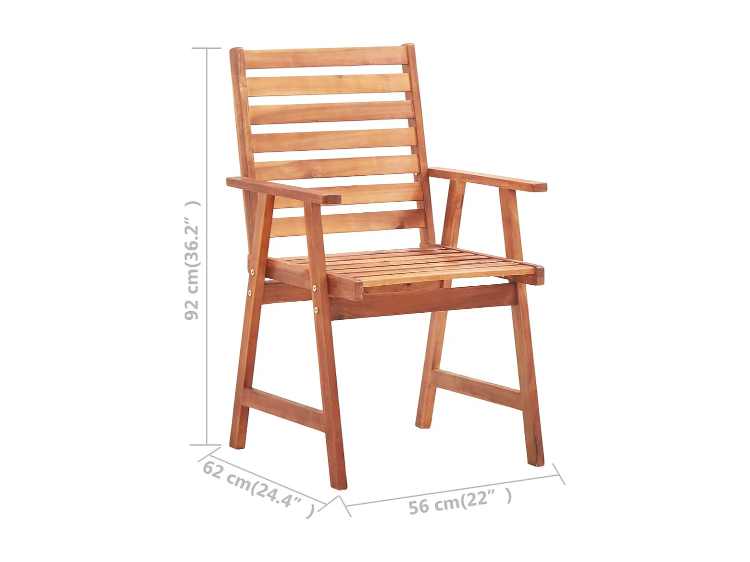 Chaises de salle à manger d'extérieur 8pcs Bois d'acacia massif