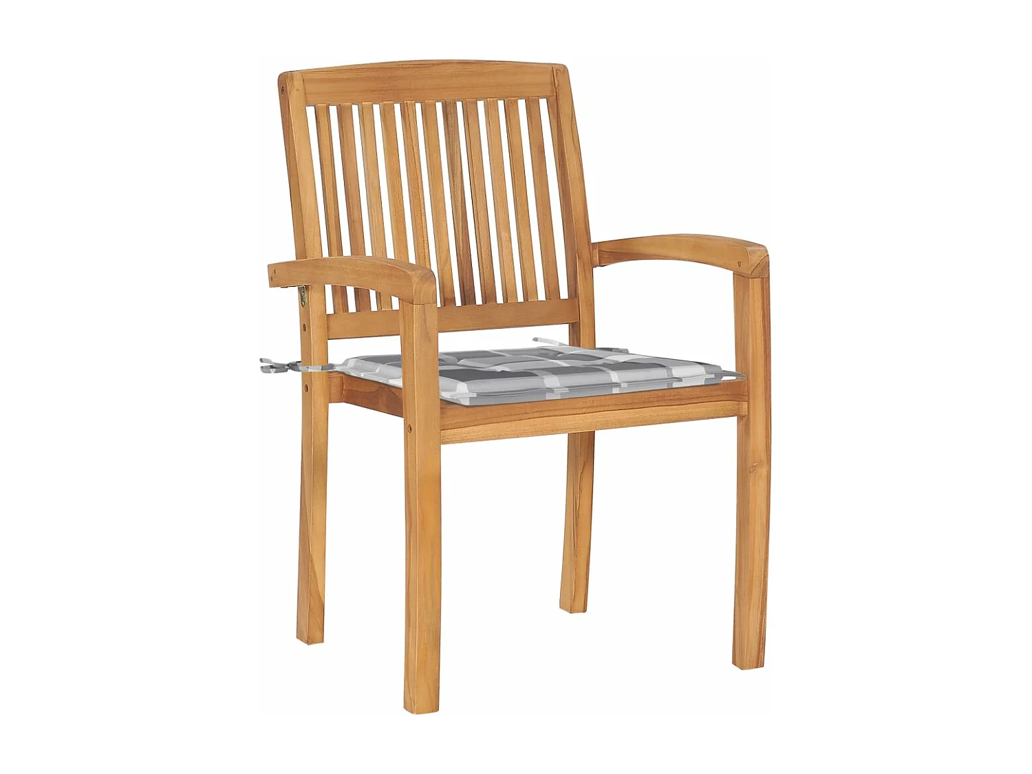 Sedie da giardino impilabili con cuscini 8 pz. Teak massiccio