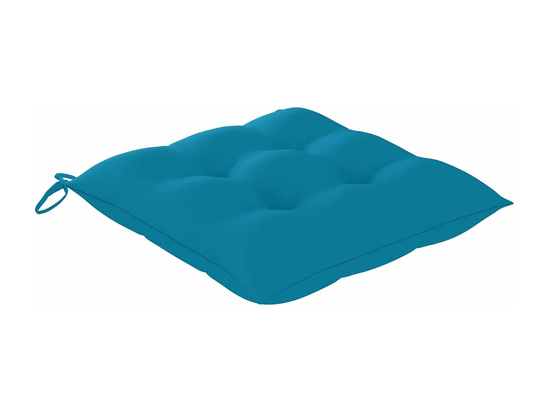 Chaise à bascule avec coussin bleu clair Bois de teck solide