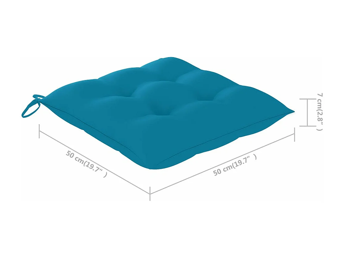 Chaise à bascule avec coussin bleu clair Bois de teck solide