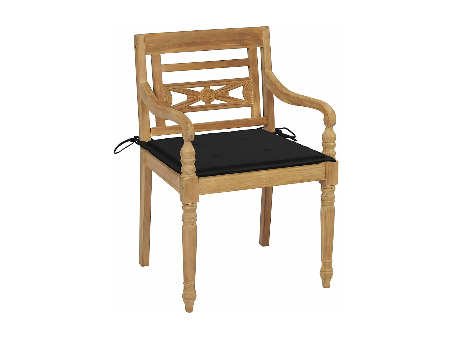 Sedie Batavia con cuscini 6 pz. Legno massello di teak