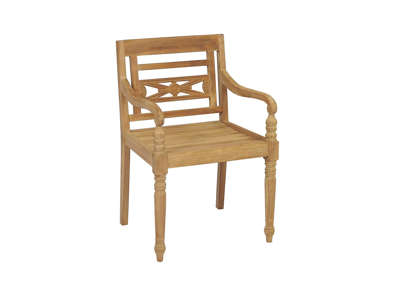 Chaises Batavia 2 pcs avec coussins verts Bois de teck massif