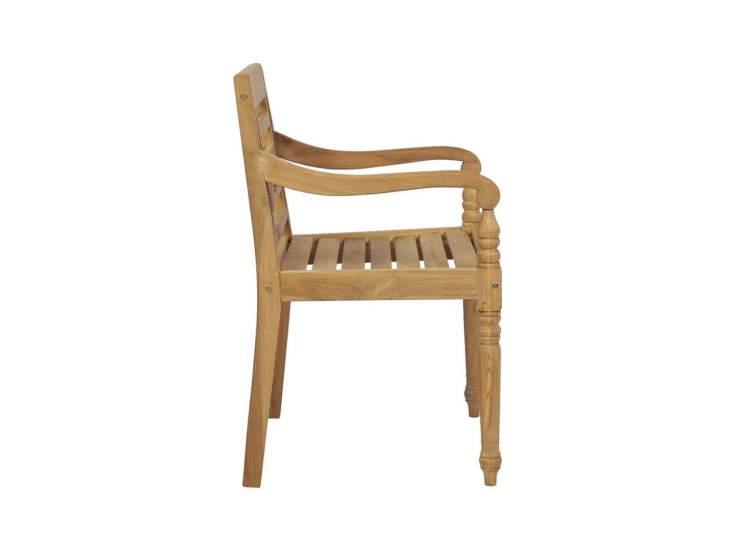 Chaises Batavia 2 pcs avec coussins verts Bois de teck massif