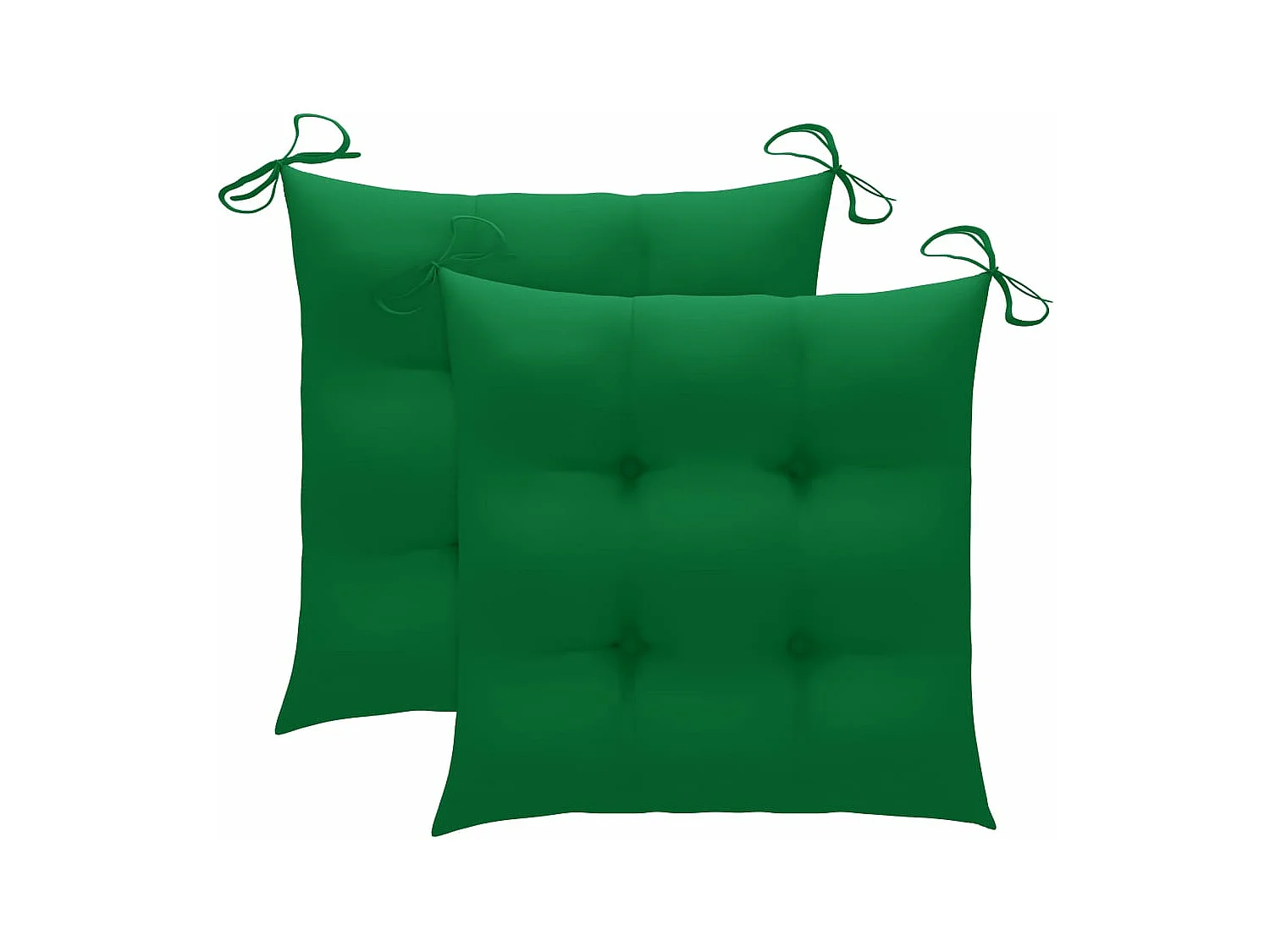 Chaises Batavia 2 pcs avec coussins verts Bois de teck massif