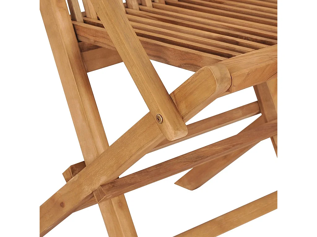 Set di 8 sedie da giardino con cuscini verdi in legno massello di teak