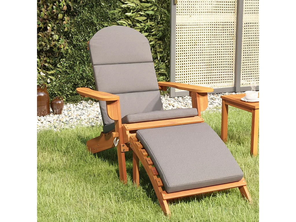 Chaise de jardin Adirondack et repose-pieds bois massif acacia