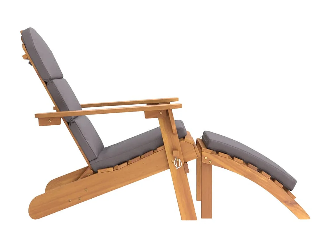 Chaise de jardin Adirondack et repose-pieds bois massif acacia