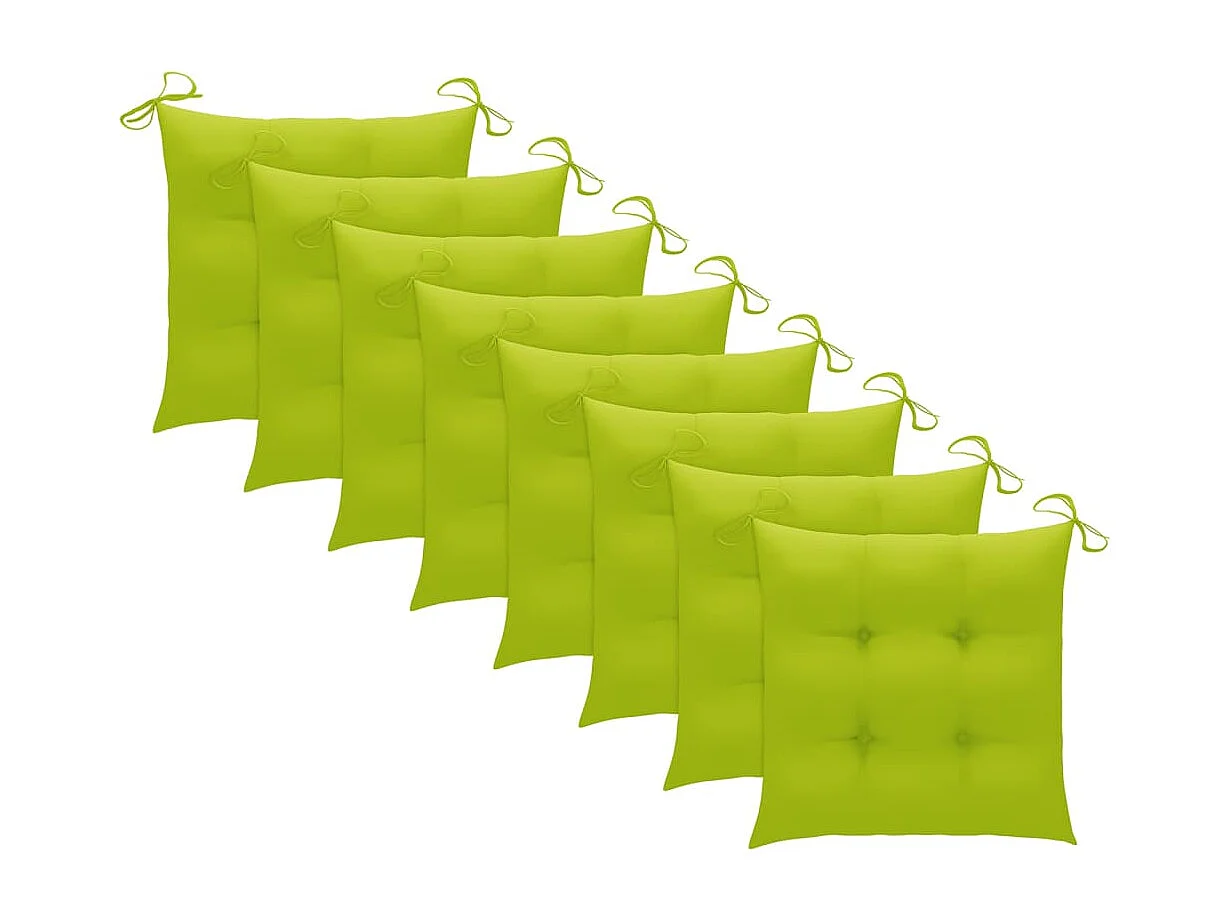 Chaises de jardin empilables avec coussins 8 pcs Teck solide