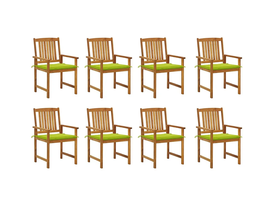 Tuinstoelen met kussens 8 stuks Massief acaciahout