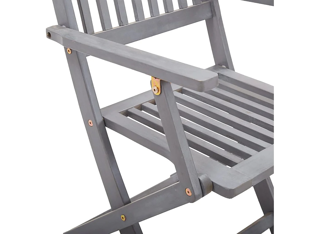 Chaises pliables d'extérieur 2 pcs avec coussins Bois d'acacia