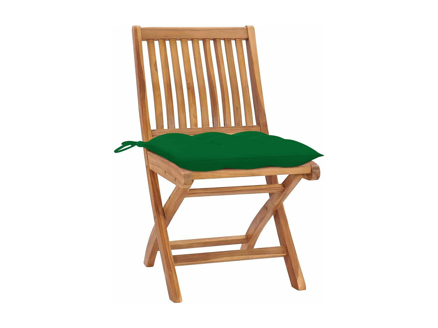 Chaises de jardin 2 pcs avec coussins vert Bois de teck massif