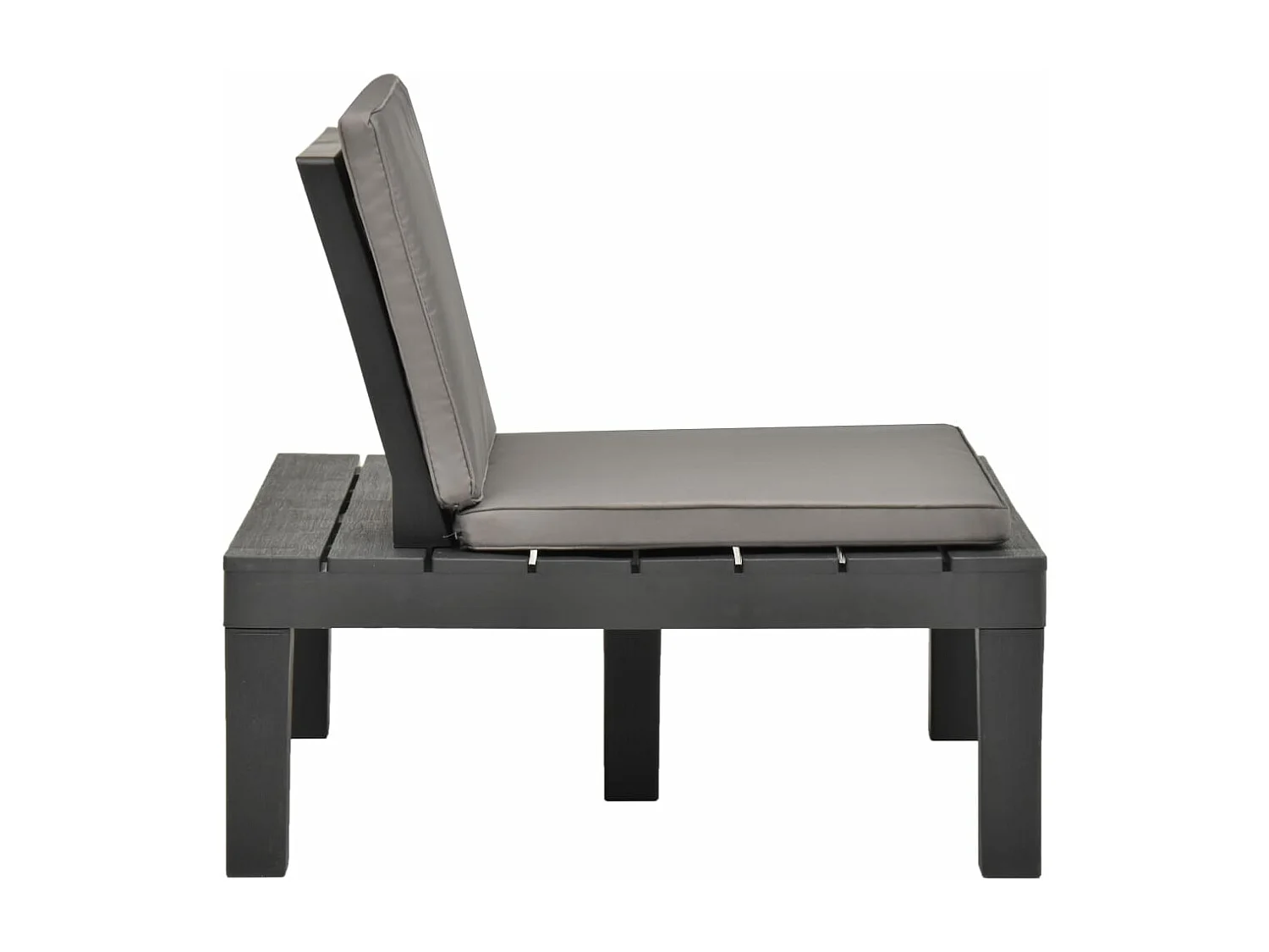 Chaise de salon de jardin avec coussin Plastique Anthracite