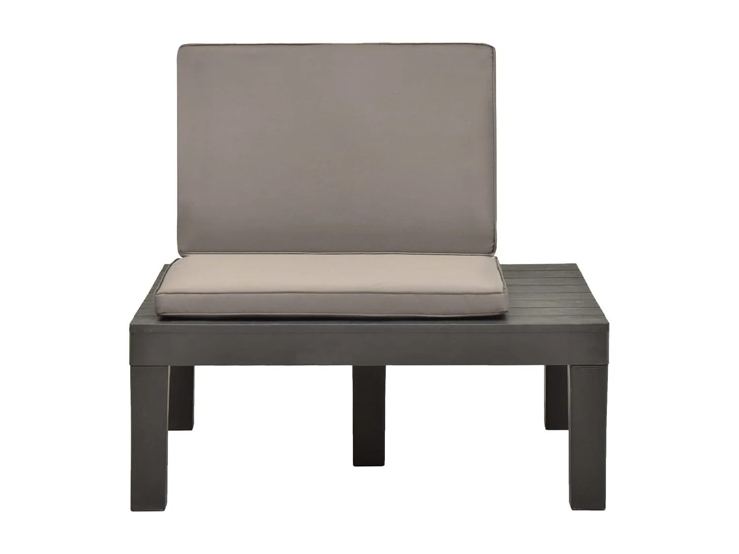 Sedia per arredo giardino con cuscino in plastica Antracite