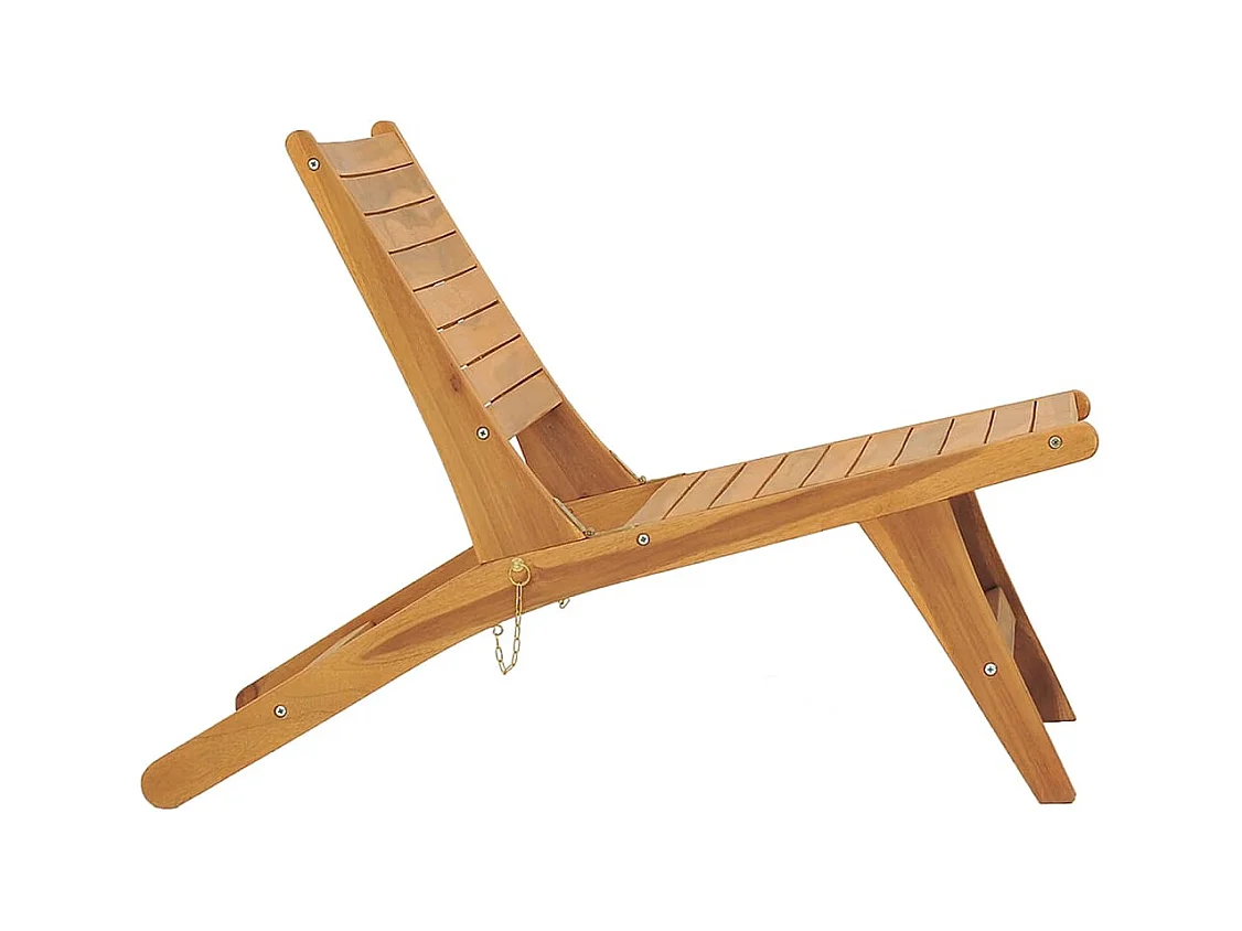 Chaise de jardin avec repose-pied Bois de teck solide