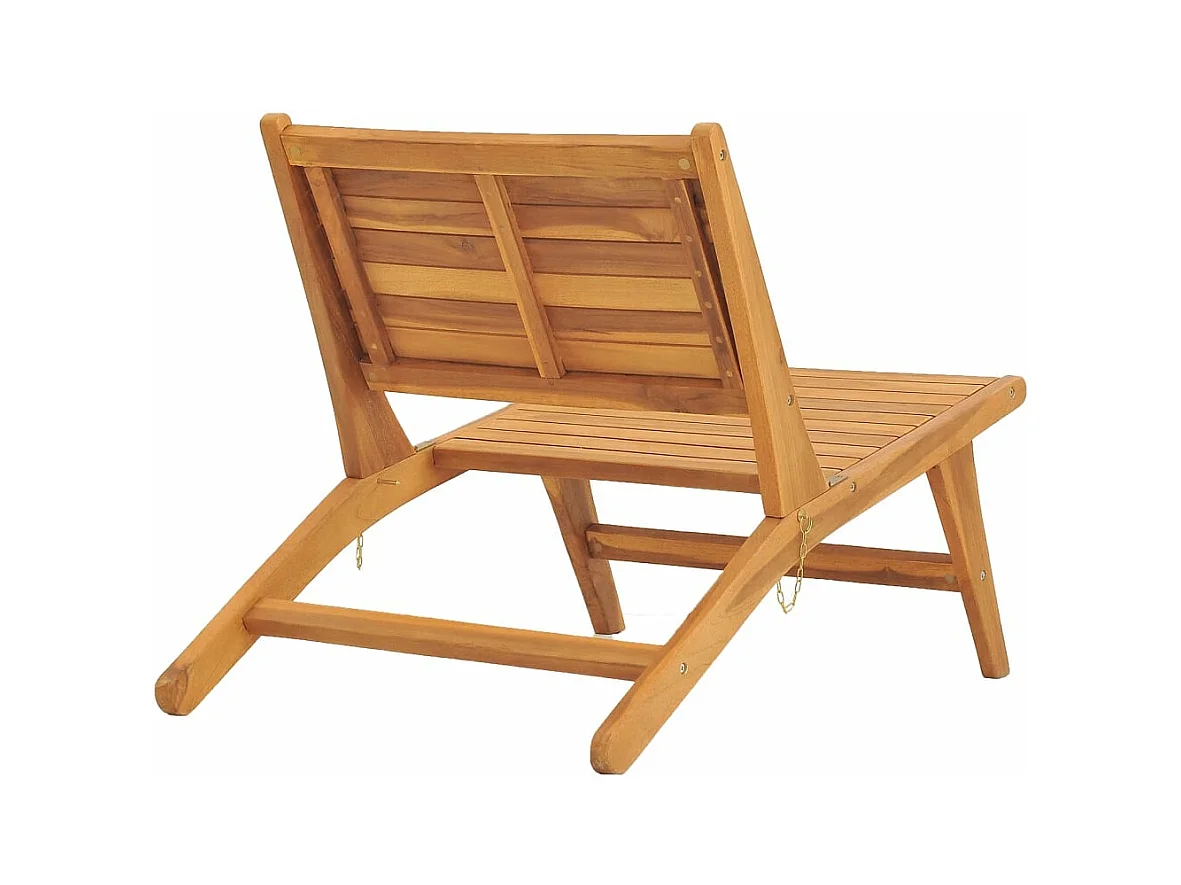 Chaise de jardin avec repose-pied Bois de teck solide