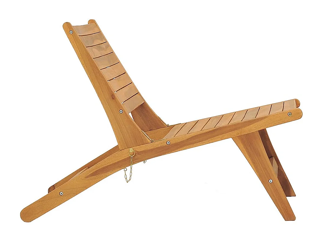 Chaise de jardin avec repose-pied Bois de teck solide