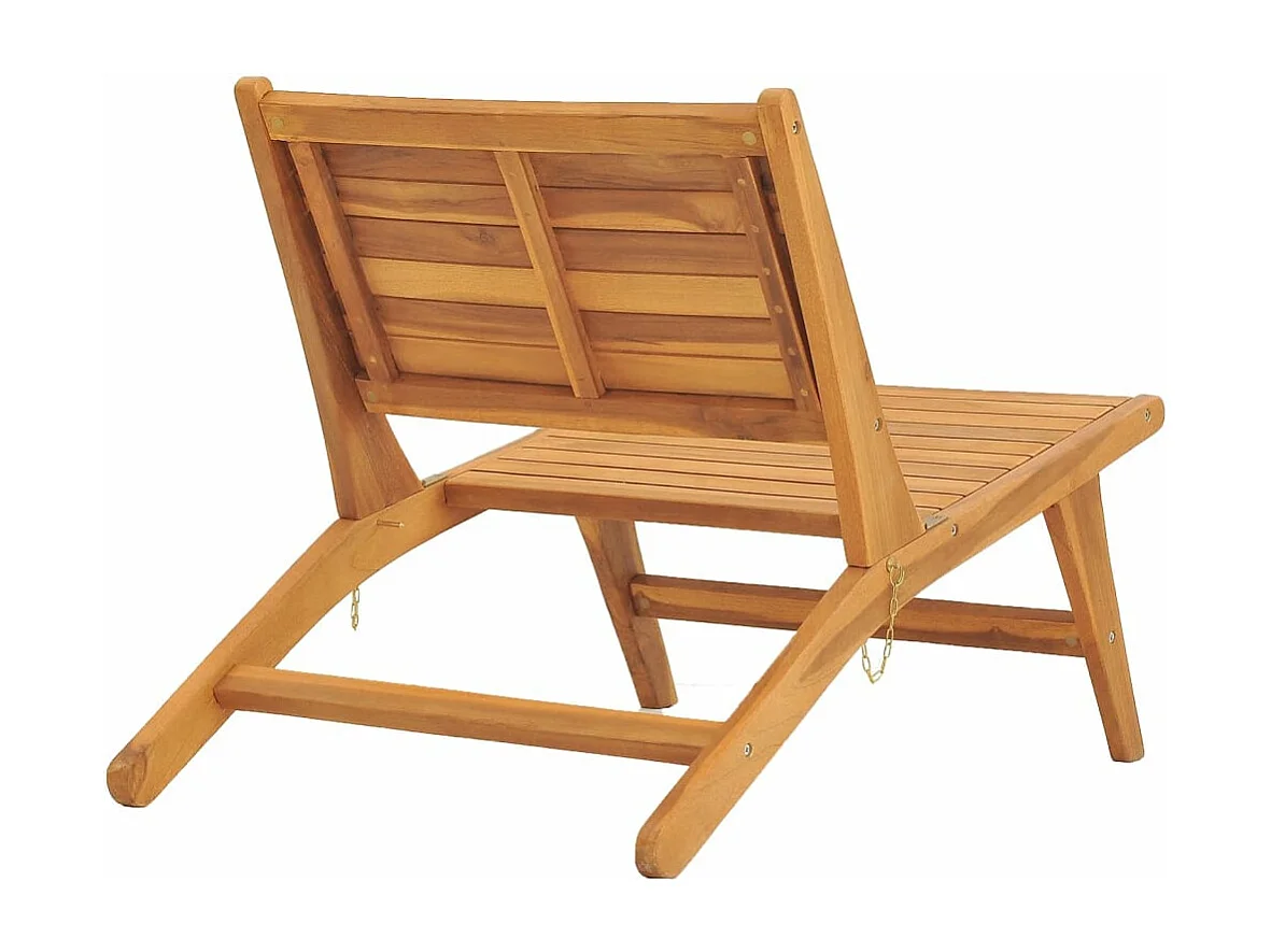 Chaise de jardin avec repose-pied Bois de teck solide