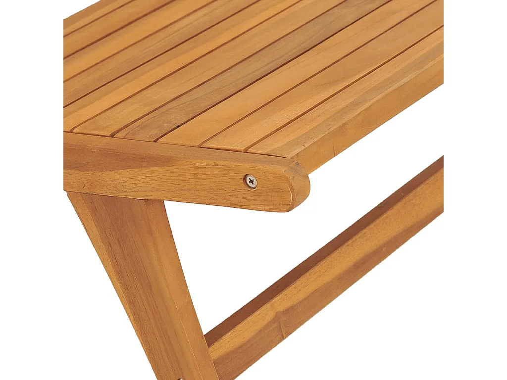 Chaise de jardin avec repose-pied Bois de teck solide