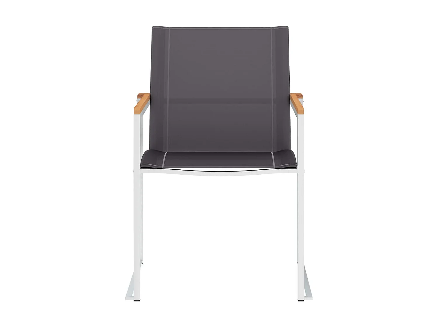 Chaises de jardin 4 pcs Textilène et acier inoxydable Gris