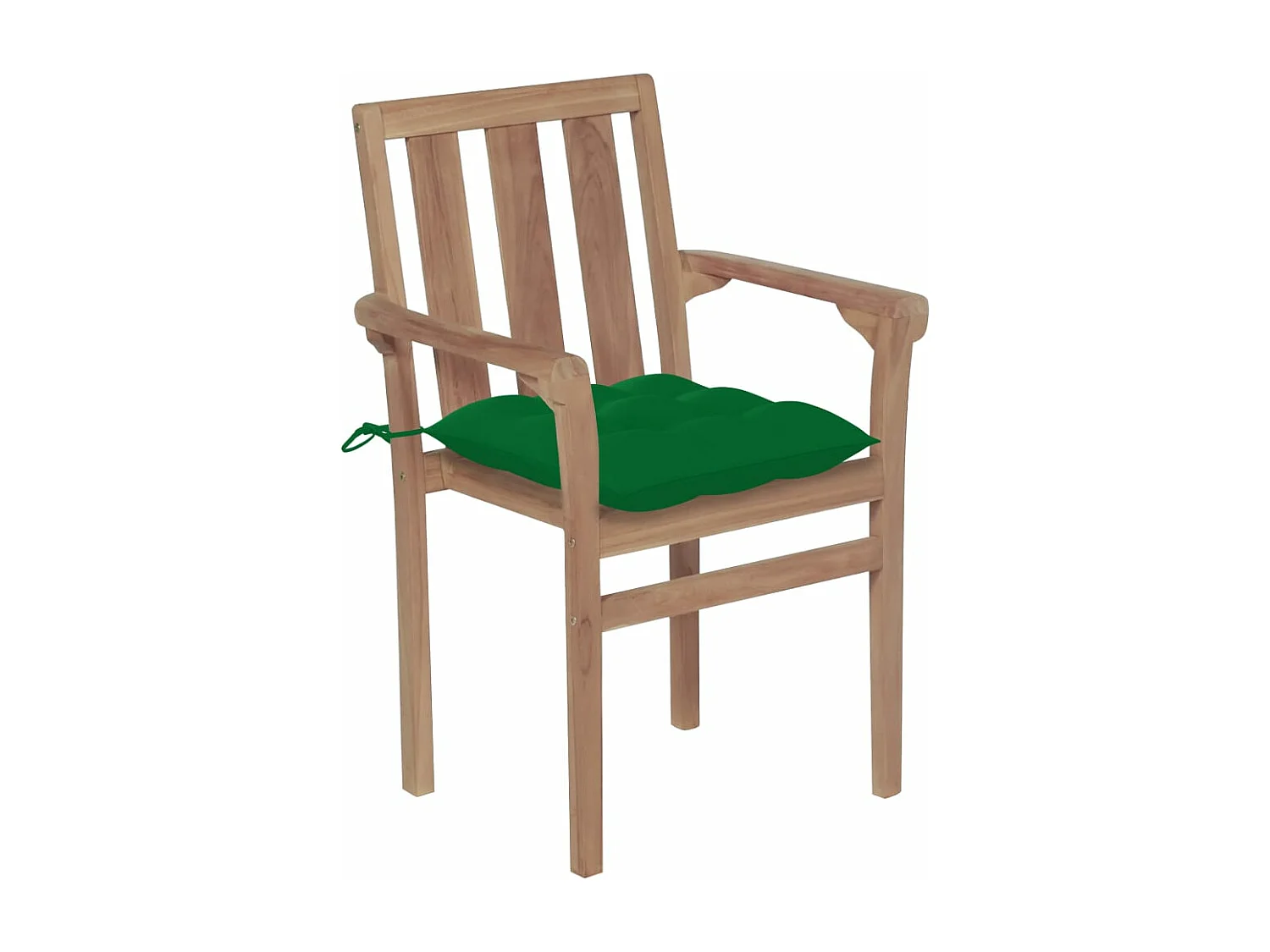 Chaises de jardin 2 pcs avec coussins vert Bois de teck massif