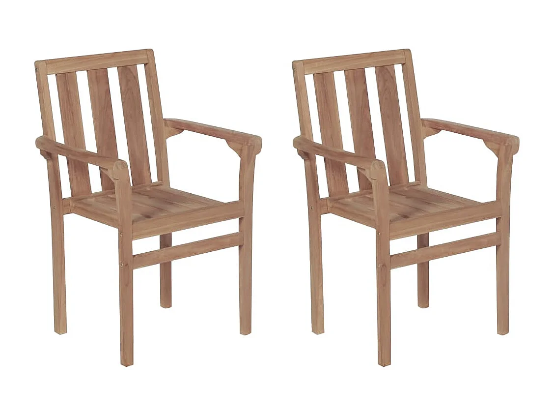 Chaises de jardin 2 pcs avec coussins vert Bois de teck massif