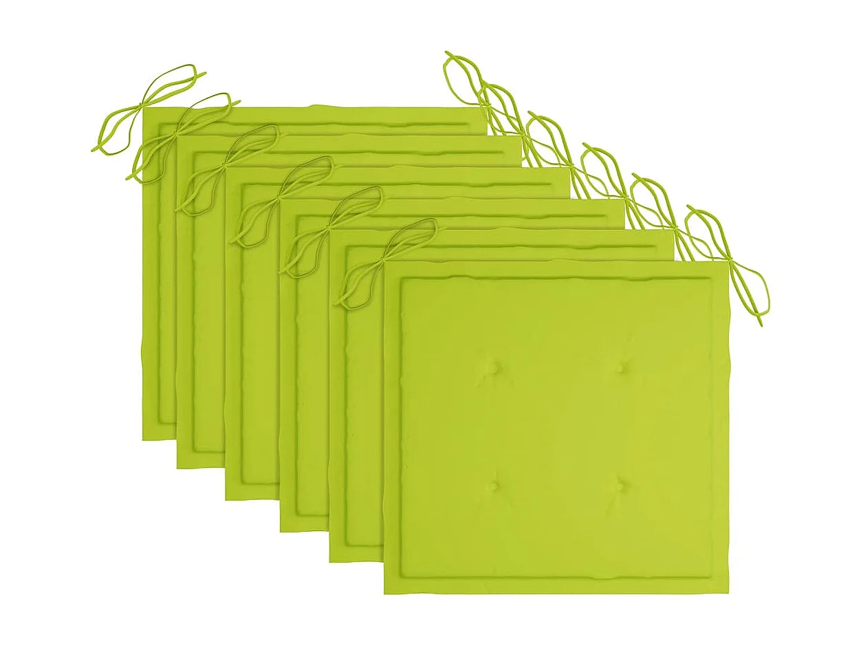 Chaises à dîner d'extérieur 6 pcs avec coussins Acacia massif