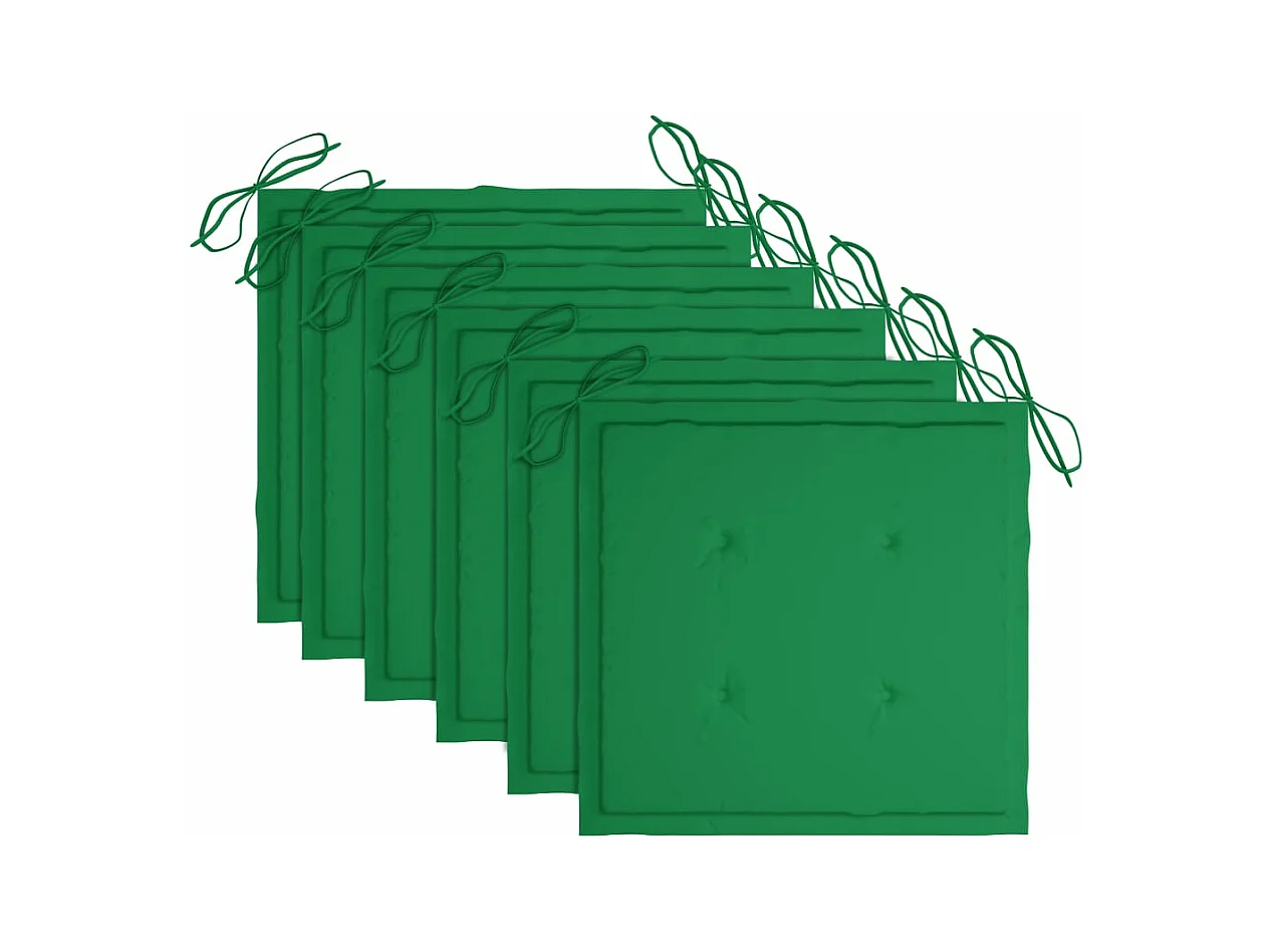 Chaises de jardin empilables avec coussins 6 pcs Teck solide