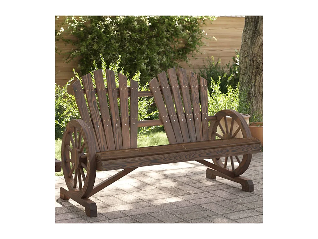 2-Sitzer Adirondack-Gartenstuhl aus massivem Tannenholz
