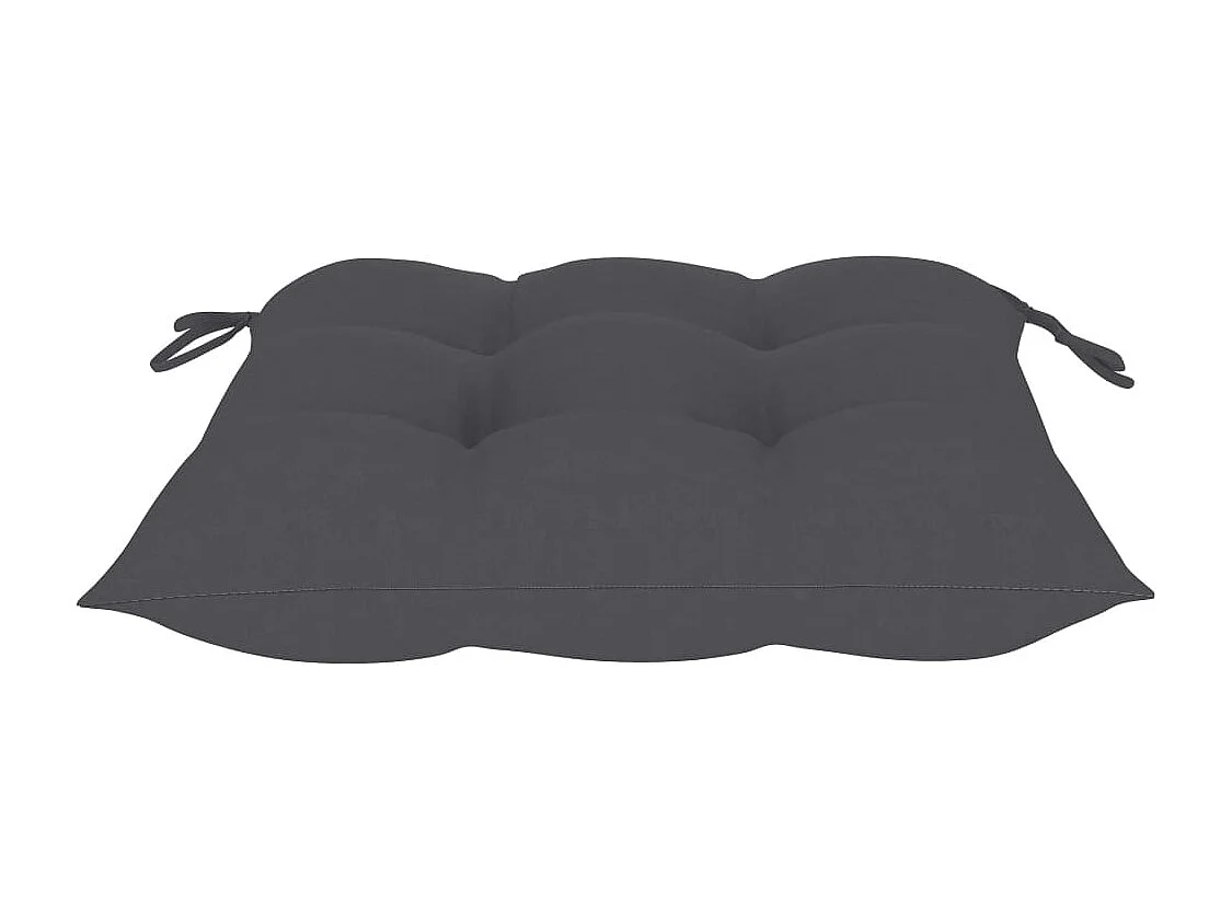 Chaises de jardin 2 pcs avec coussins anthracite Bois de teck