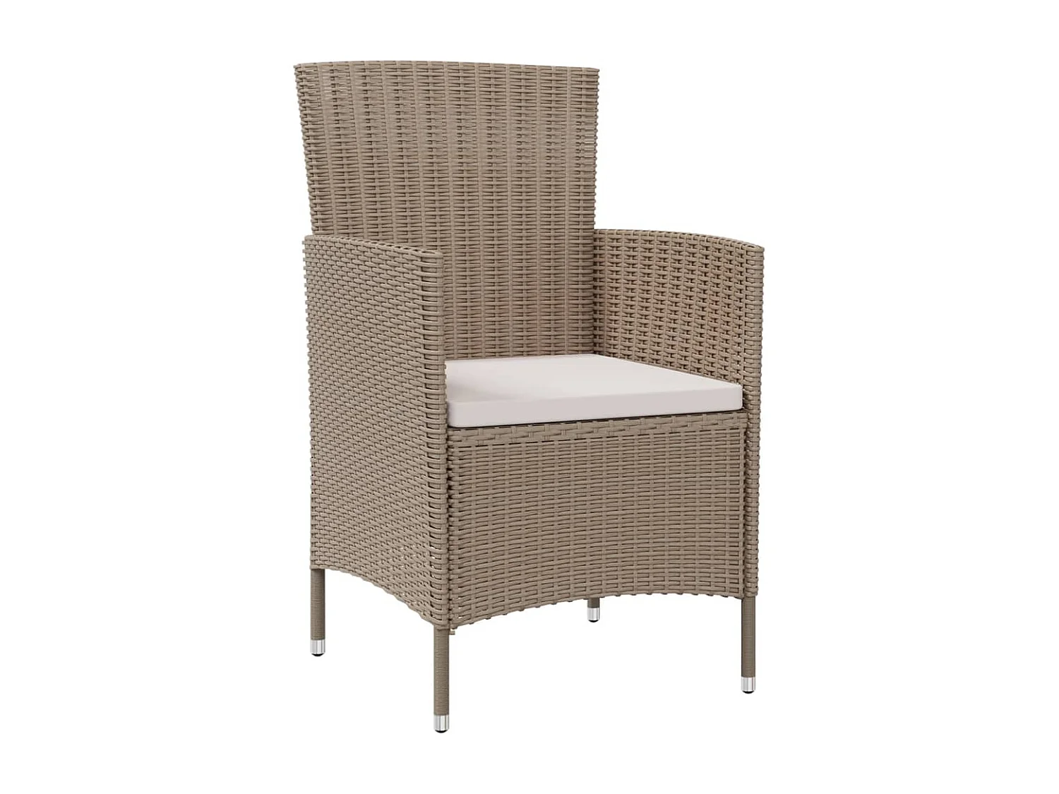 Sillas de jardín con cojines 2 piezas Mimbre resina Beige