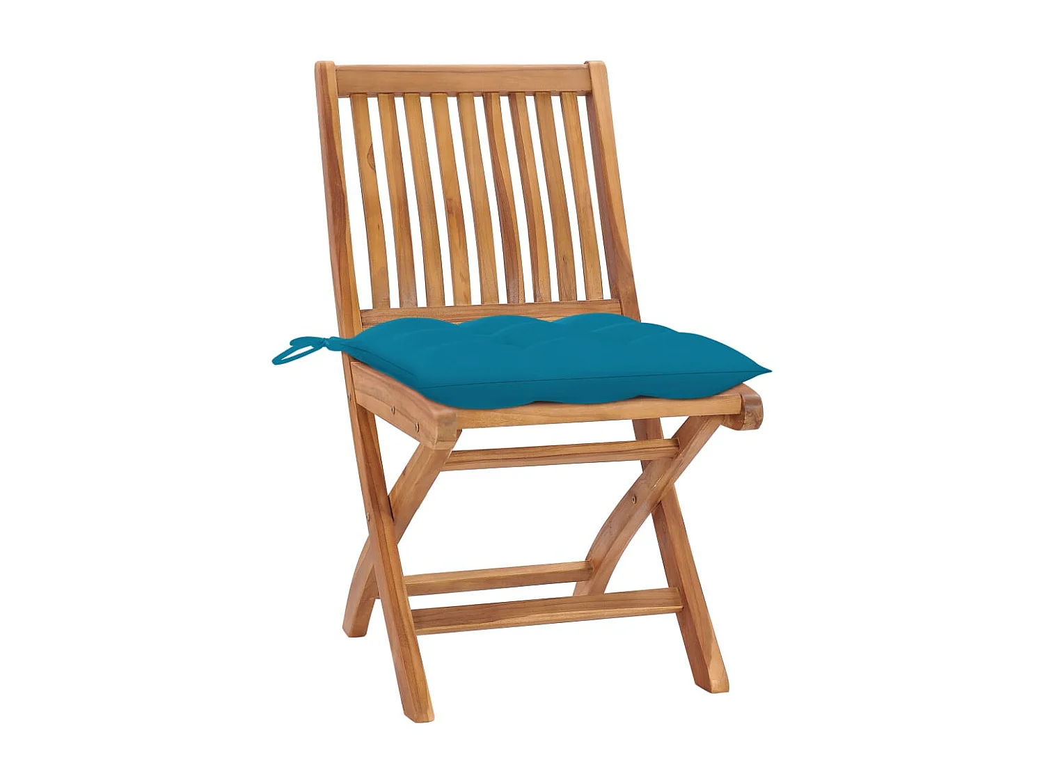 Sedie da giardino pieghevoli con cuscini 4 pezzi Teak massiccio